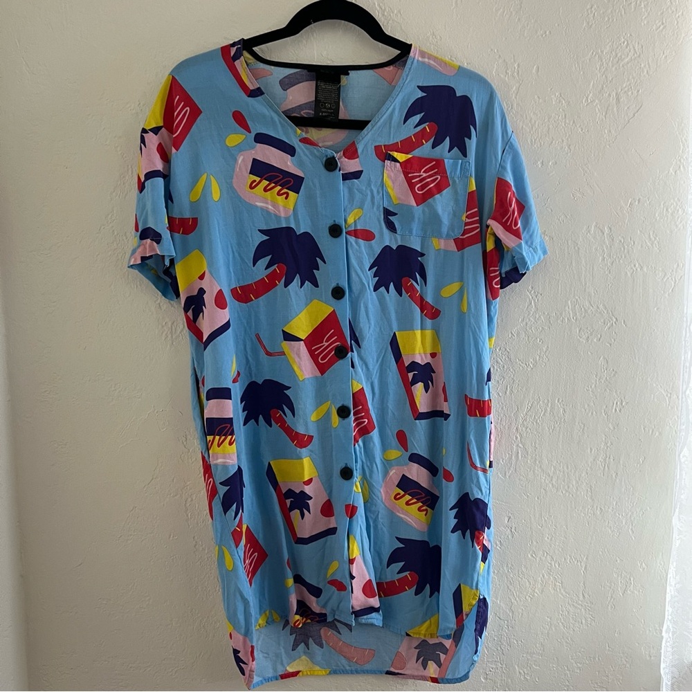 Nooworks Snacks Button Down Tee Dress XS